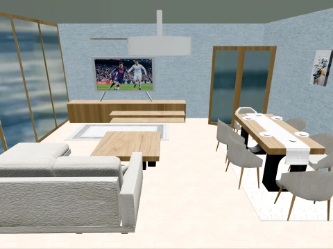 Heritage Modern Living Room 3D Model