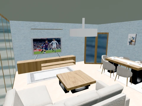 Heritage Modern Living Room 3D Model