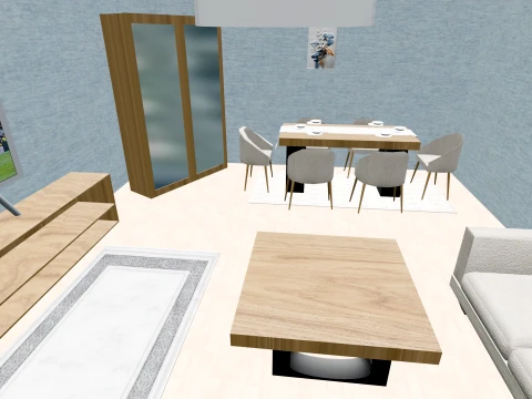 Heritage Modern Living Room 3D Model