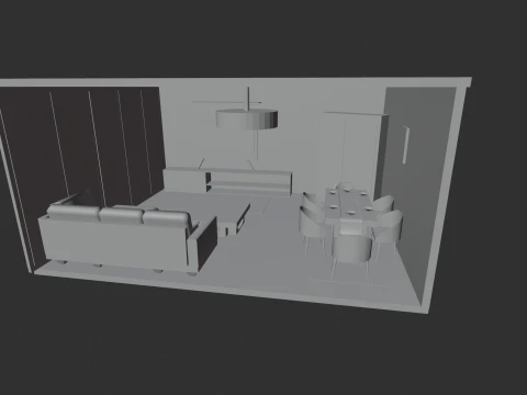 Heritage Modern Living Room 3D Model
