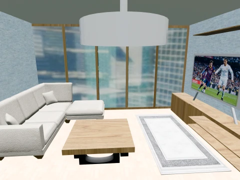 Heritage Modern Living Room 3D Model