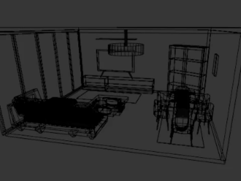 Heritage Modern Living Room 3D Model