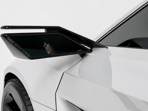 Aerodynamic Luxury Sportscar Rearview Mirror Concept High-End 3D Asset 3D Model