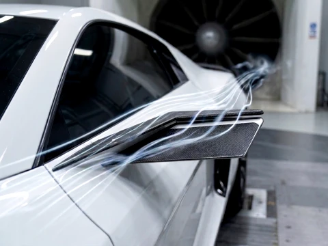 Aerodynamic Luxury Sportscar Rearview Mirror Concept High-End 3D Asset 3D Model