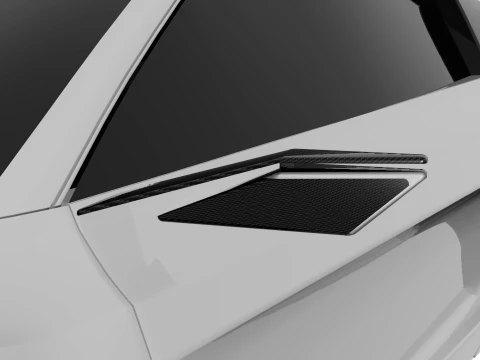 Aerodynamic Luxury Sportscar Rearview Mirror Concept High-End 3D Asset 3D Model