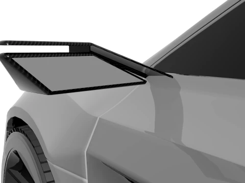 Aerodynamic Luxury Sportscar Rearview Mirror Concept High-End 3D Asset 3D Model
