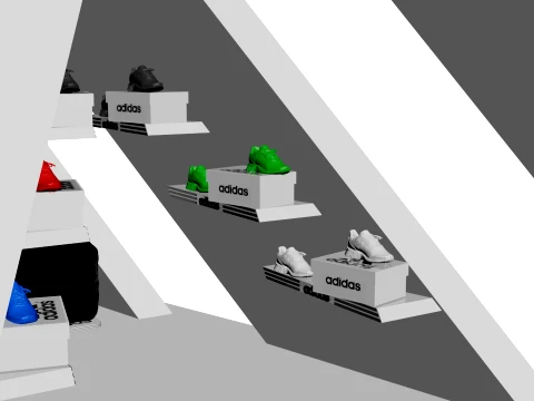 Adidas Sport Showroom Stand Architecture 3D Model