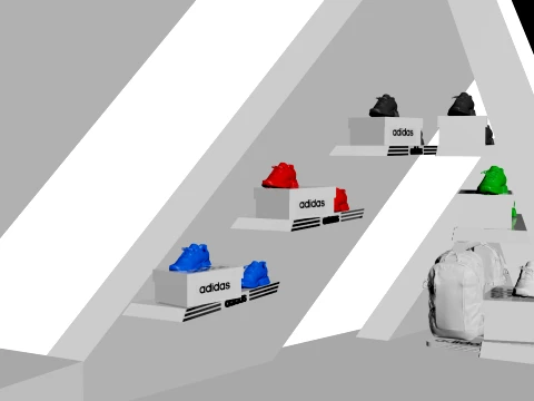 Adidas Sport Showroom Stand Architecture 3D Model