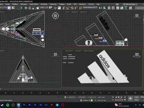 Adidas Sport Showroom Stand Architecture 3D Model