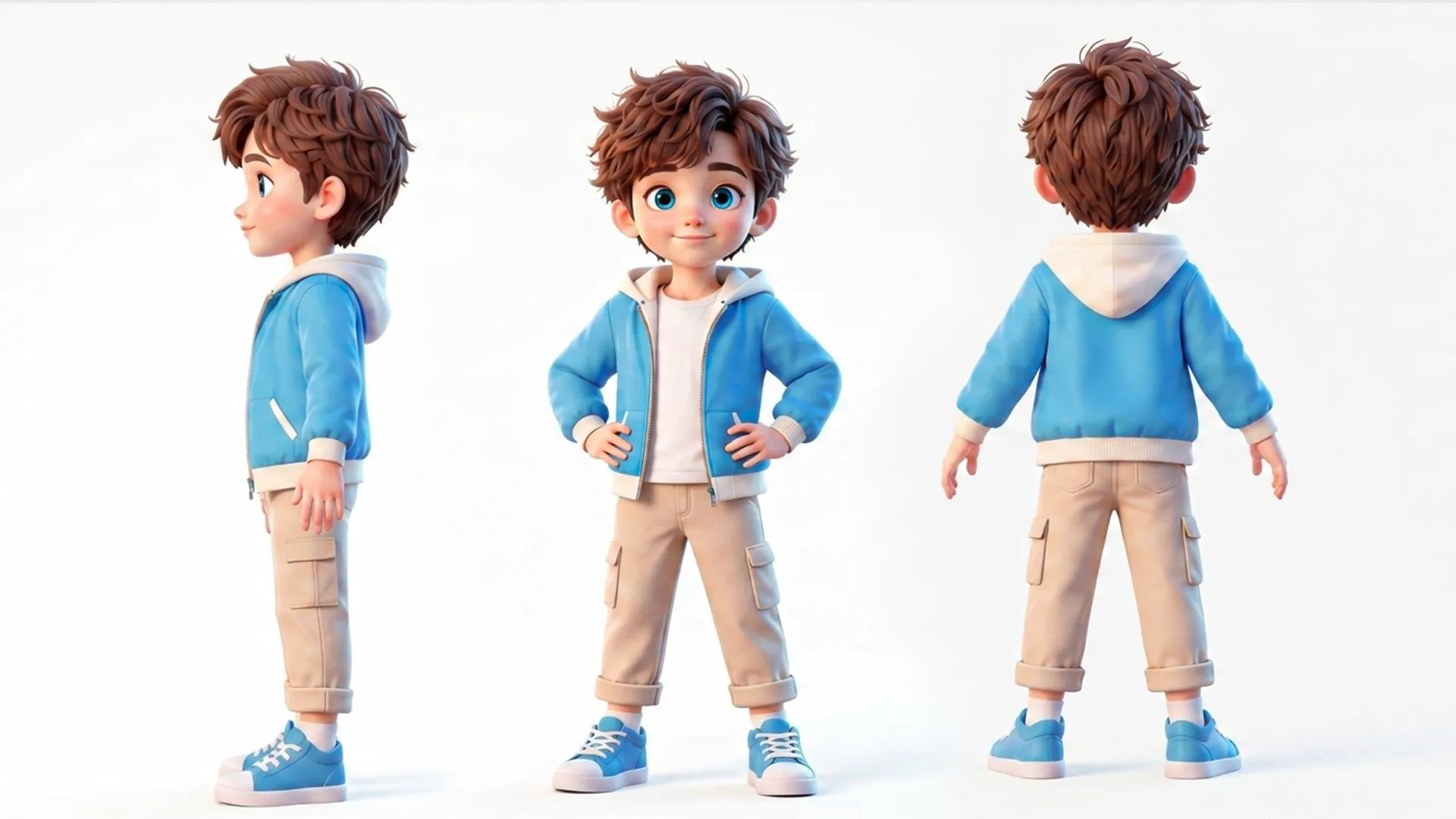 Stylized Cartoon Boy Kid Character Rigged and Animated Game Ready 3D Model .c4d .max .obj .3ds .fbx .stl .blend 