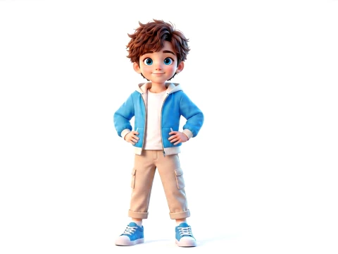 Stylized Cartoon Boy Kid Character Rigged and Animated Game Ready 3D Model
