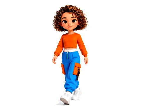 Stylized Cartoon Girl teenage Character Fully Rigged Animated 3D Model