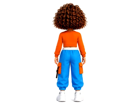 Stylized Cartoon Girl teenage Character Fully Rigged Animated 3D Model