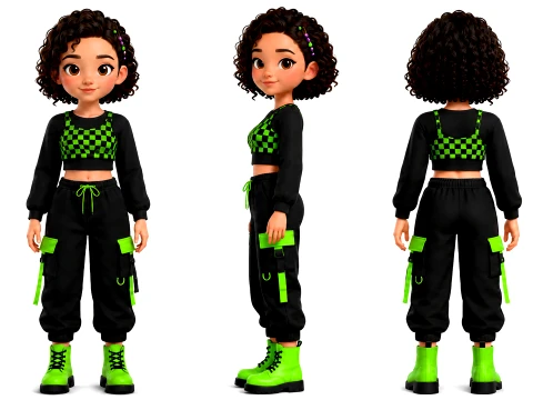 Stylized Cartoon Girl Cute Female Character- Fully Rigged Animated 3D Model