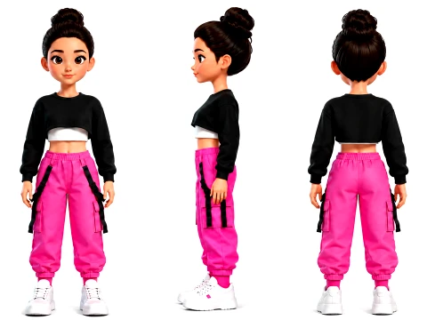 Stylized Cartoon Girl Female Character- Fully Rigged Animated 3D Model