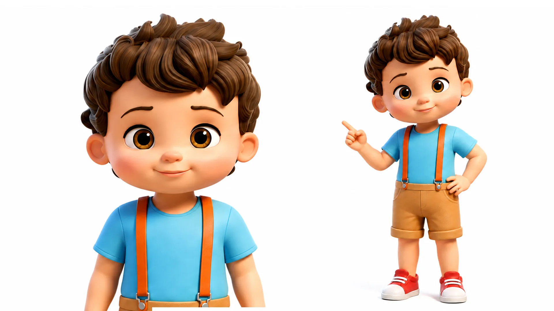 Stylized Cute Cartoon Toddler Boy Kid Character Rigged And Animated 3D Model .c4d .max .obj .3ds .fbx .stl .blend 
