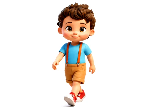 Stylized Cute Cartoon Toddler Boy Kid Character Rigged And Animated 3D Model