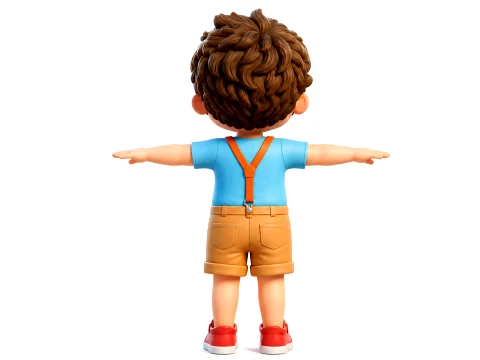 Stylized Cute Cartoon Toddler Boy Kid Character Rigged And Animated 3D Model