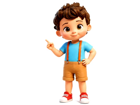 Stylized Cute Cartoon Toddler Boy Kid Character Rigged And Animated 3D Model