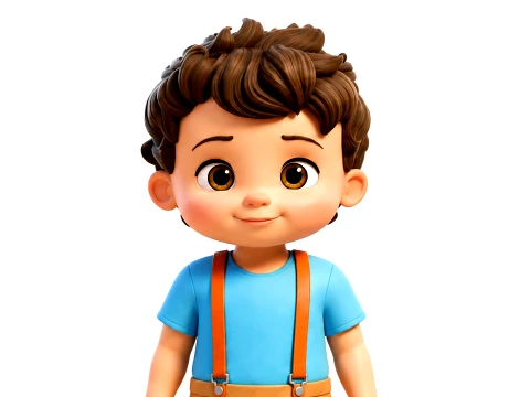 Stylized Cute Cartoon Toddler Boy Kid Character Rigged And Animated 3D Model