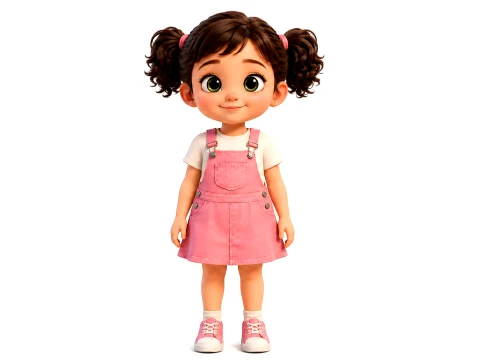 Stylized Toon Girl Kid Character Rigged 3D Cartoon Child 3D Model