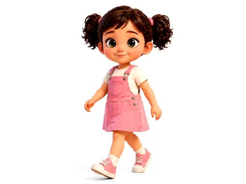 Stylized Toon Girl Kid Character Rigged 3D Cartoon Child 3D Model