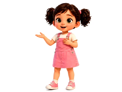 Stylized Toon Girl Kid Character Rigged 3D Cartoon Child 3D Model