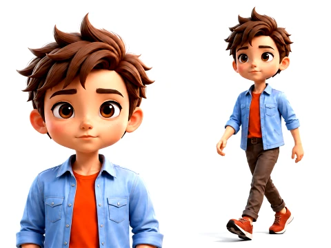 Stylized Cartoon Kid Boy 3D Character Rigged Animated Game Ready Modèle 3D