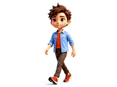 Stylized Cartoon Kid Boy 3D Character Rigged Animated Game Ready 3D Model
