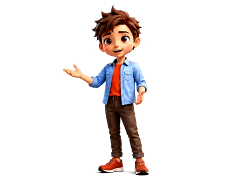 Stylized Cartoon Kid Boy 3D Character Rigged Animated Game Ready 3D Model