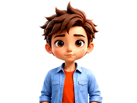 Stylized Cartoon Kid Boy 3D Character Rigged Animated Game Ready 3D Model