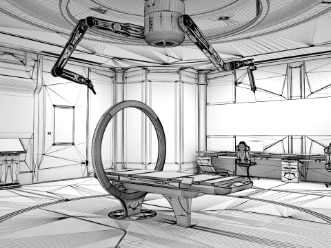 Sci-Fi Laboratory and Corridor 3D Model