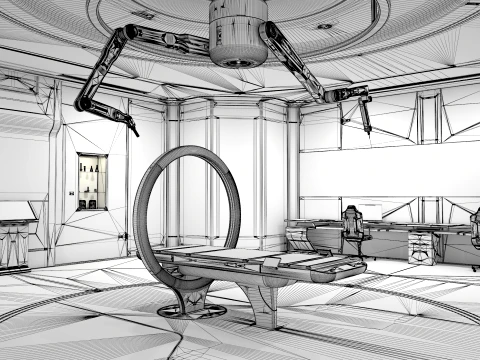 Sci-Fi Laboratory and Corridor 3D Model