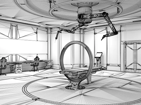 Sci-Fi Laboratory and Corridor 3D Model