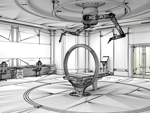 Sci-Fi Laboratory and Corridor 3D Model