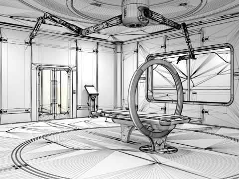 Sci-Fi Laboratory and Corridor 3D Model