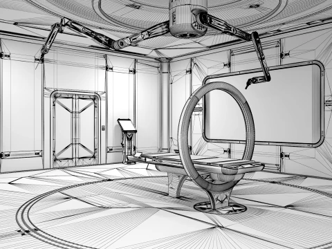 Sci-Fi Laboratory and Corridor 3D Model