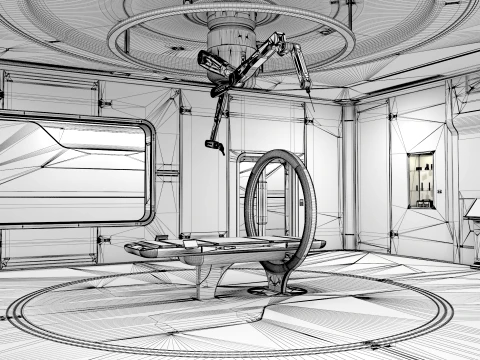 Sci-Fi Laboratory and Corridor 3D Model