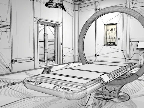 Sci-Fi Laboratory and Corridor 3D Model