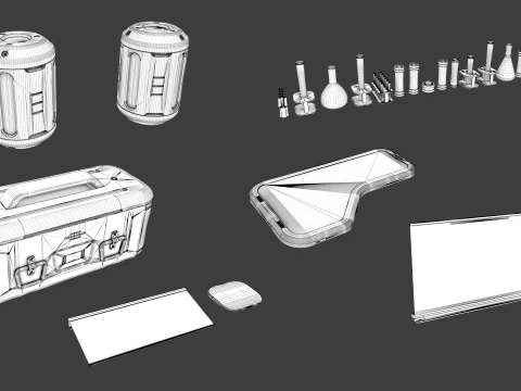 Sci-Fi Laboratory and Corridor 3D Model