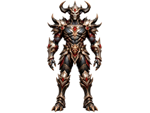 Demonic Horned Warrior Dark Fantasy Character Rigged GameReady 3D Model