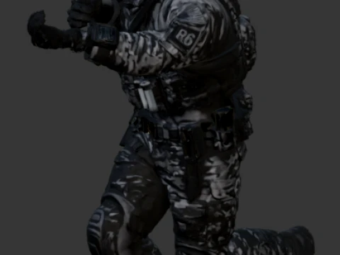 Modern Tactical Soldier Pack - 5 Character Variants Rigged Animated PBR Game Ready 3D Model