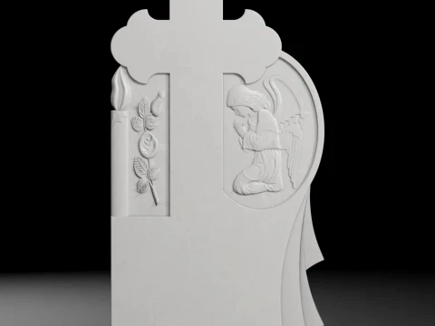 Serenity Headstone C - Tombstone STL for CNC 600x1300mm 3D Print Model