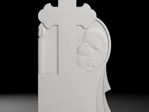 Serenity Headstone A - Tombstone STL for CNC 600x1300mm 3D Print Model
