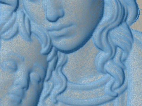 Semi-Trefoil Cross with Virgin Mary and Candle Tombstone STL 3D Print Model