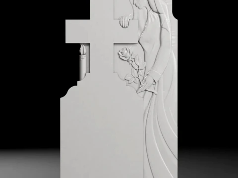 Madonna Relief C - Tombstone STL for CNC 650x1400mm 3D Print Model
