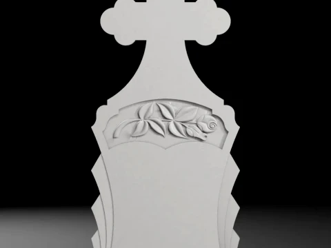 Trefoil Cross with Rays - Tombstone STL for CNC 550x1300mm 3D printmodel