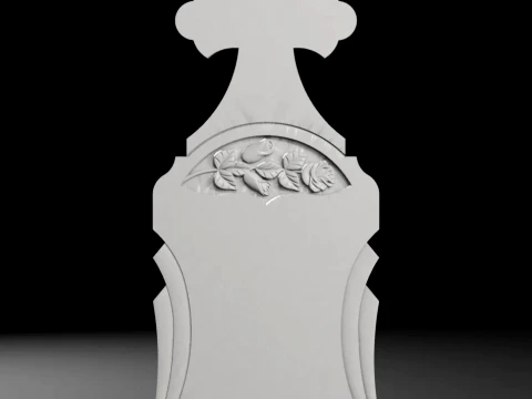 Semi-Trefoil Cross with Rays - Tombstone STL for CNC 500x1250mm 3D printmodel
