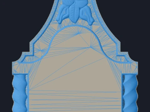 Cross with Columns and Turned Rose - Tombstone STL for CNC 3D Print Model