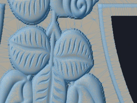 Cross with Columns and Turned Rose - Tombstone STL for CNC 3D Print Model